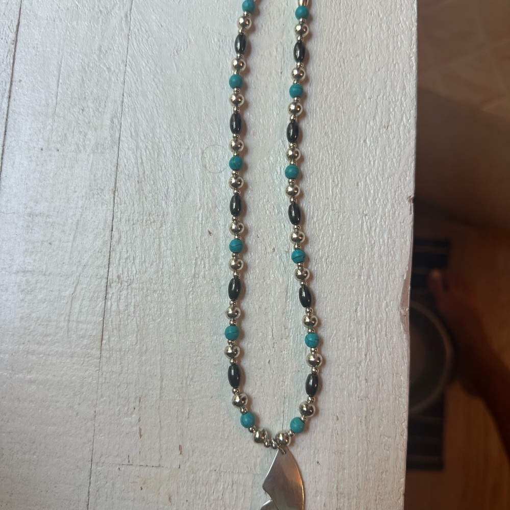 Turquoise and Black Beaded Necklace
